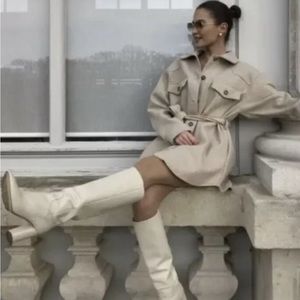 Zara Belted Beige Coat Jacket